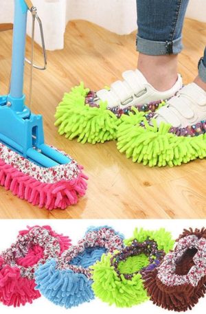 2Pcs Mop Slippers for Floor Cleaning, Washable Reusable Shoes Cover