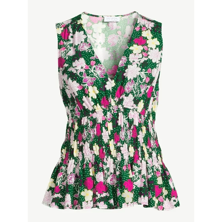 Sofia Jeans by Sofia Vergara Women's Smocked Peplum Top - Image 2