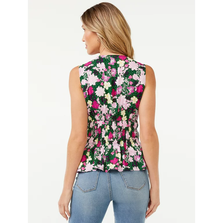 Sofia Jeans by Sofia Vergara Women's Smocked Peplum Top - Image 4