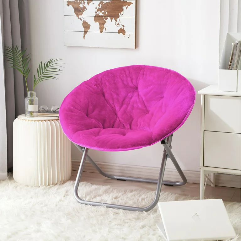 Mainstays Faux Fur Saucer™ Chair, Pink