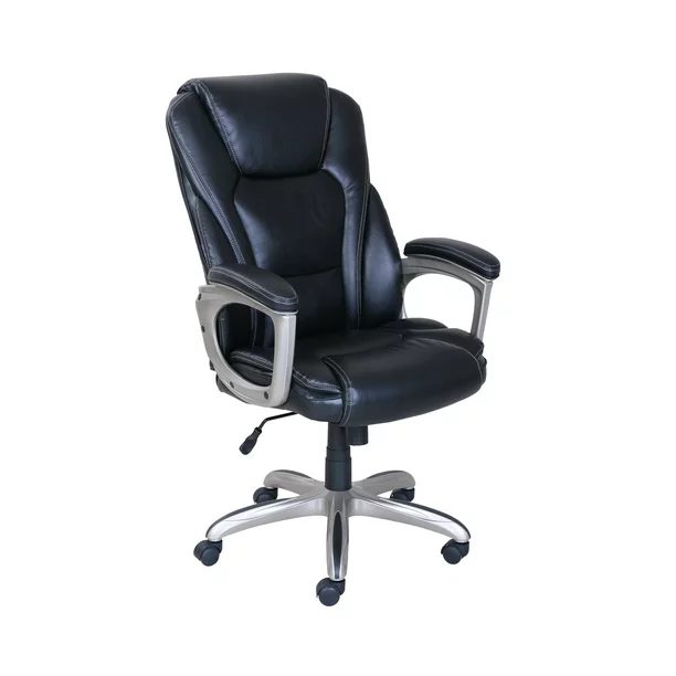 Leather Commercial Office Chair with Memory Foam, 350 lb capacity